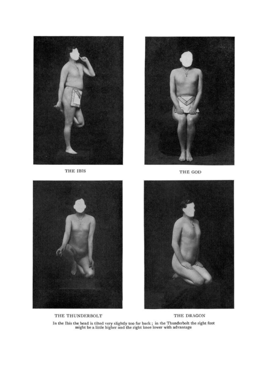 Ibis, God, Thunderbolt and Dragon in the 1909 Liber E plate: earlier illustrations of Crowley’s approach to asana.
