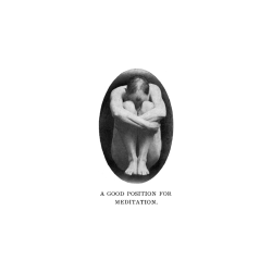 A meditation posture illustrated in Book 4, Part I (1912), an earlier treatment of the disciplines developed in Eight Lectures on Yoga.